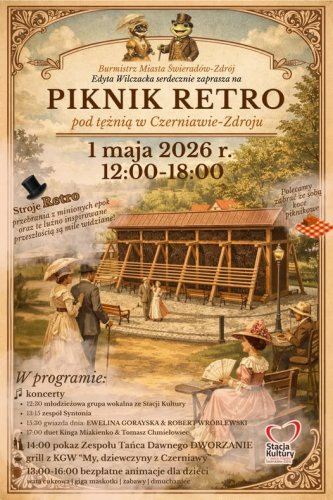 Piknik Retro pod tężnią w Czerniawie-Zdroju – Przenieś się w czasie!