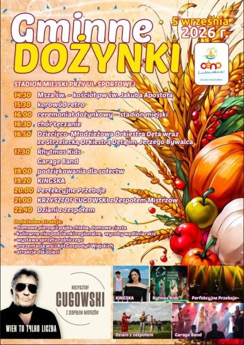 Gminne Dożynki Ośno Lubuskie 2026 – Program, Krzysztof Cugowski, Dziani, Atrakcje