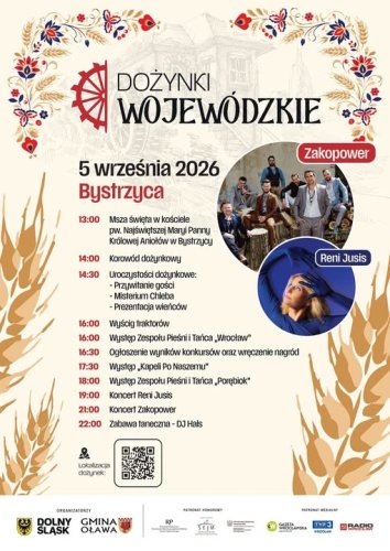 Dożynki Województwa Dolnośląskiego 2026 – Bystrzyca (Zakopower, Reni Jusis)