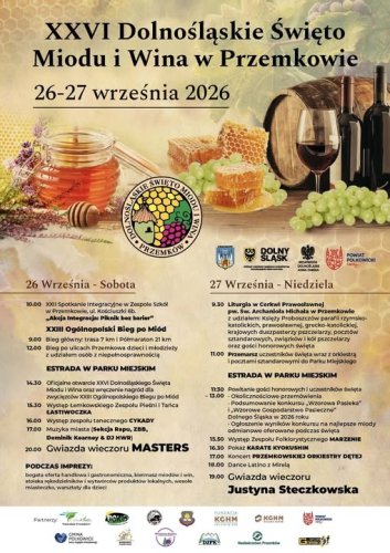XXVI Dolnośląskie Święto Miodu i Wina w Przemkowie (26–27 września 2026)