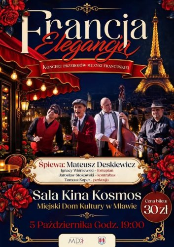 Francja Elegancja – Koncert Przebojów Muzyki Francuskiej w Mławie