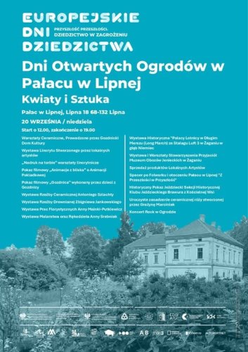 Dni Otwartych Ogrodów w Pałacu w Lipnej 2026 – Kwiaty i Sztuka. Program i atrakcje