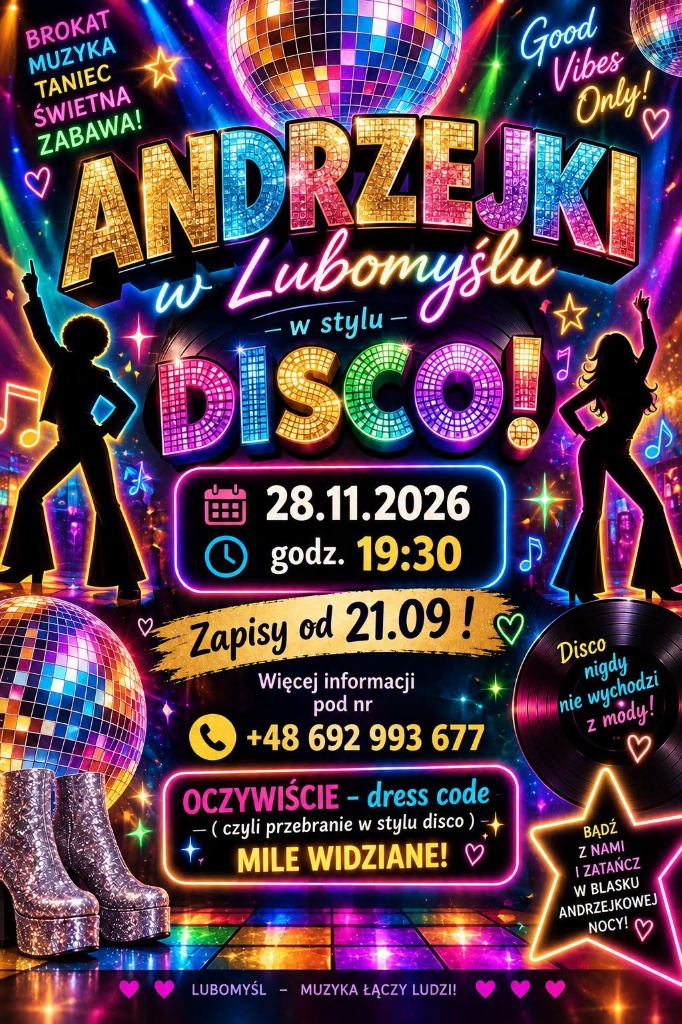 Andrzejki w Lubomyślu – Zabawa w stylu DISCO!