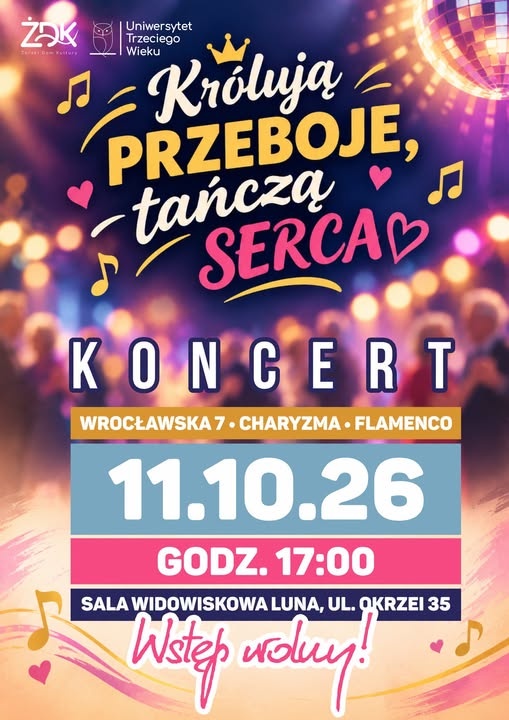 Koncert „Królują przeboje, tańczą serca!” w Żarach