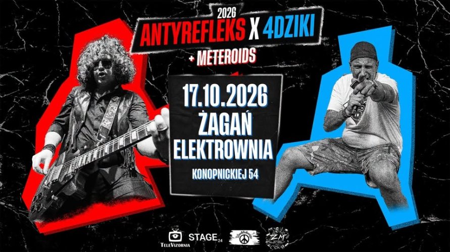 AntyRefleks x 4dziki + Meteroids w Żaganiu | Koncert w Klubie Elektrownia