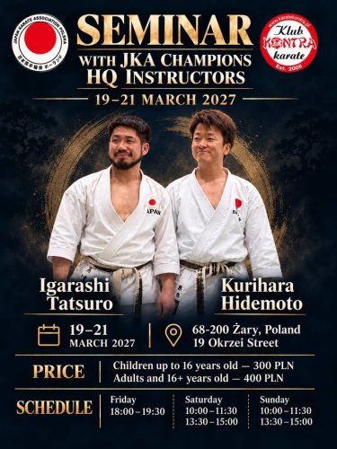 Wiosenne Gasshuku JKA Polska w Żarach – Seminar z instruktorami HQ Tokio