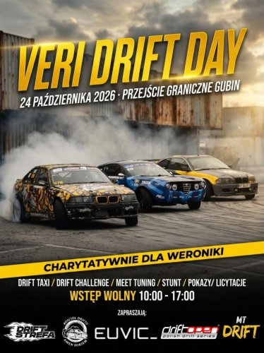 Veri Drift Day w Gubinie – Charytatywne widowisko motoryzacyjne dla Weroniki